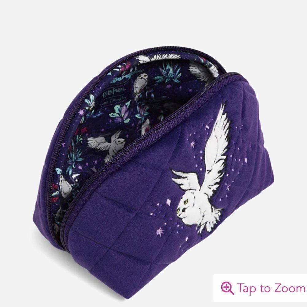 Vera Bradley Harry Potter Clamshell Cosmetic Bag in Velvet Forbidden Forest NWT - Picture 2 of 5